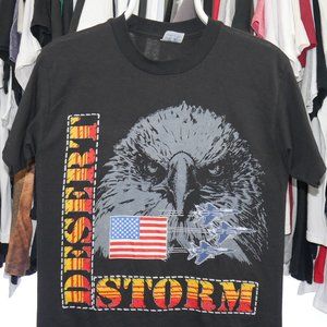 90's Desert Storm Eagle American Flag T-Shirt